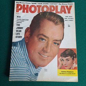Vintage Sept 1956 Photoplay magazine, Alan Ladd on cover.